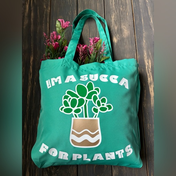 Custom made tote bag “I’m a succa for plants” - Picture 1 of 1
